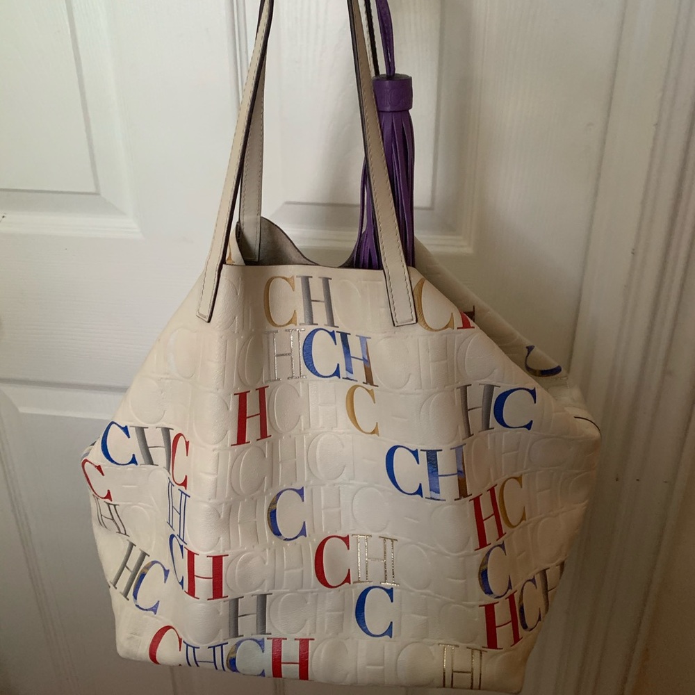 Carolina Herrera Medium Tutti Frutti Leather Tote